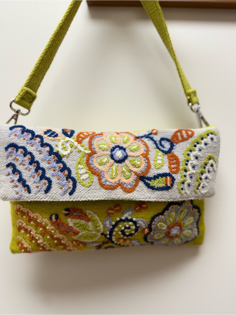 Beyond Threads - Buttercup Embroidered Wool Handbag EUC RETAIL $158